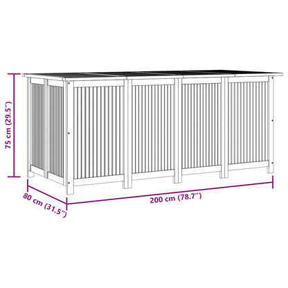 Gartenbox 200x80x75 cm Massivholz Akazie