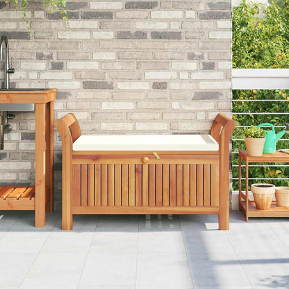 Garten-Truhenbank mit Kissen 91 cm Massivholz Akazie