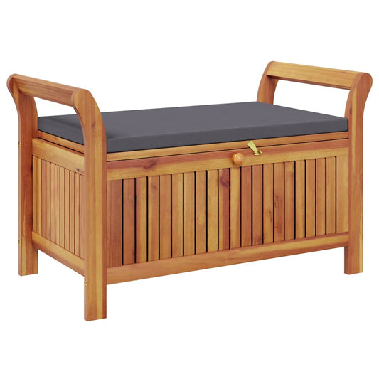 Garten-Truhenbank mit Kissen 91 cm Massivholz Akazie