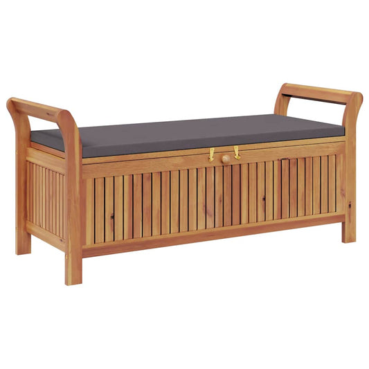 Garten-Truhenbank mit Kissen 126 cm Massivholz Akazie