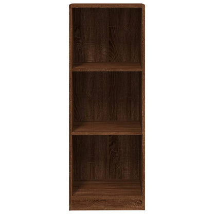 Bücherregal 3 Fächer Braun Eichen-Optik 40x24x109 cm