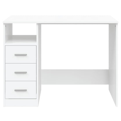 Schreibtisch mit Schubladen Weiß 102x50x76 cm Holzwerkstoff