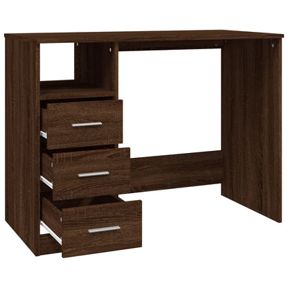 Schreibtisch mit Schubladen Braun Eichen-Optik 102x50x76 cm