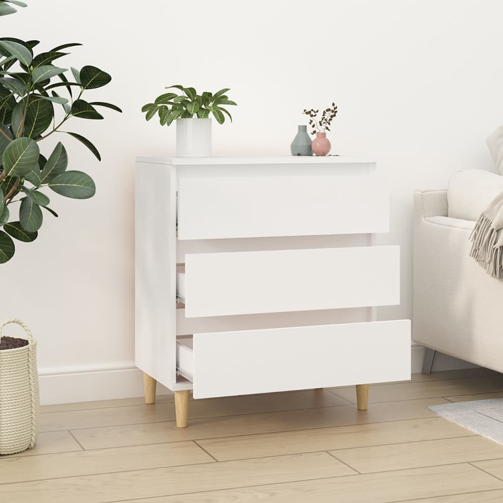 Skænk Hvid 60x35x70 cm Træ Materiale