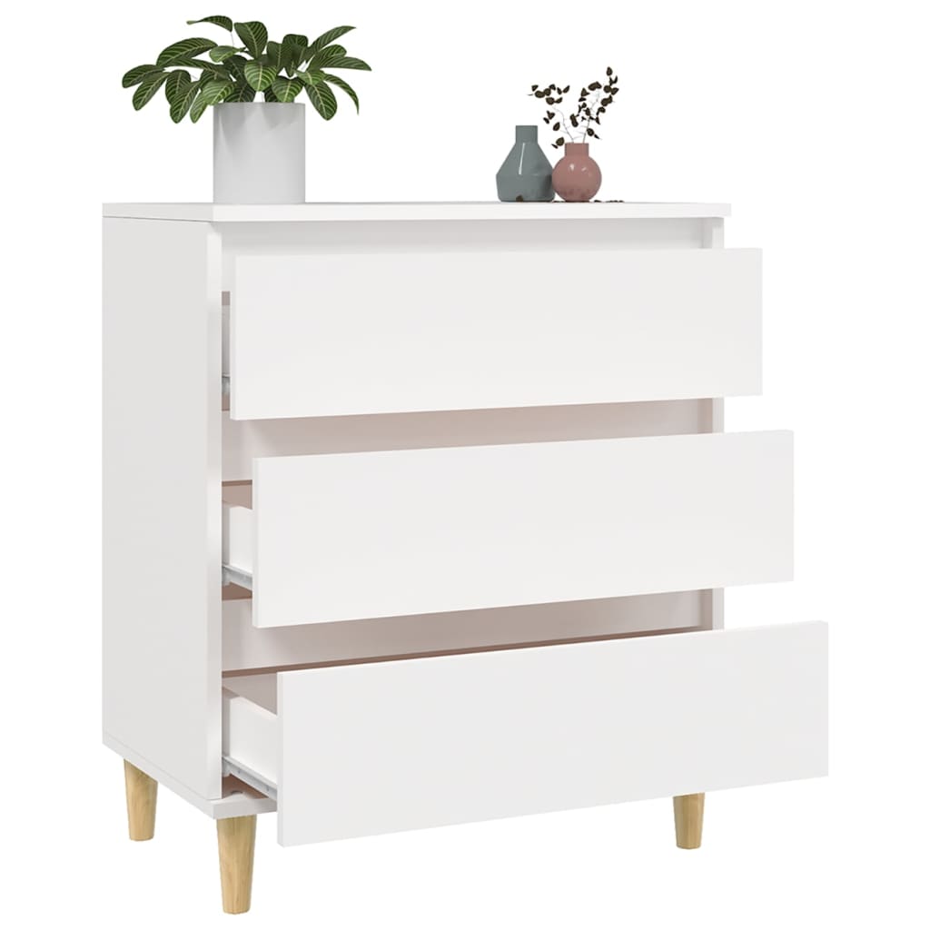 Skænk Hvid 60x35x70 cm Træ Materiale