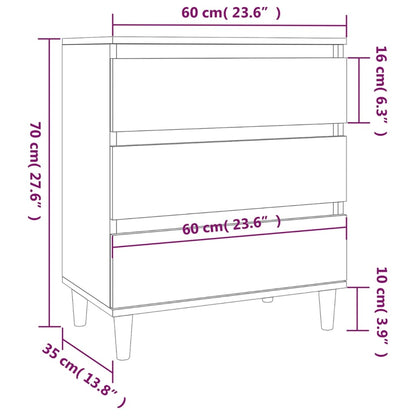 Skænk Hvid 60x35x70 cm Træ Materiale