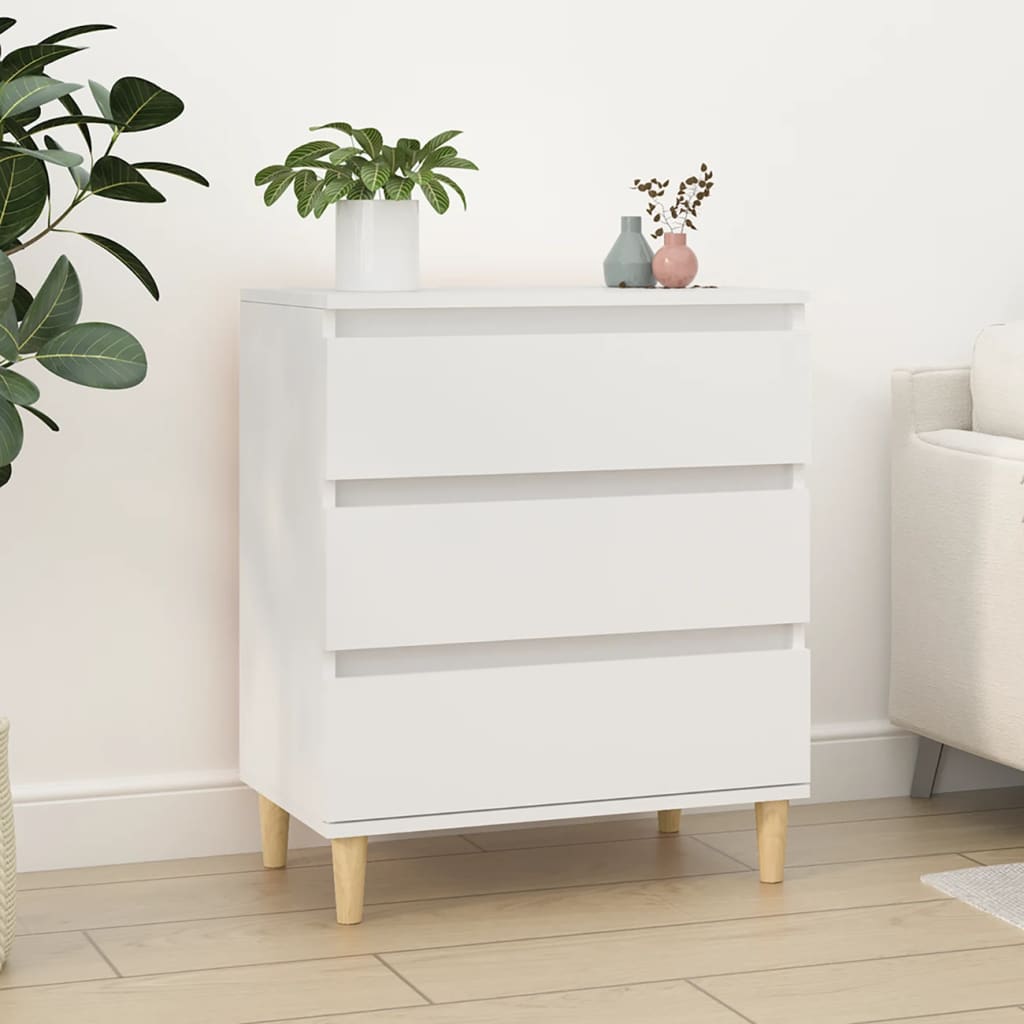 Skænk Hvid 60x35x70 cm Træ Materiale