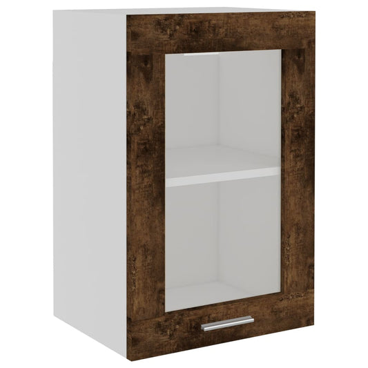 Overskab Glas Røget Eg 40x31x60 cm Træ Materiale