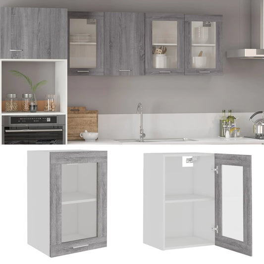 Hängeschrank Lyon Glas Grau Sonoma 40x31x60 cm Holzwerkstoff