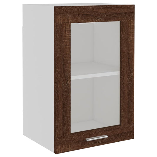 Hängeschrank Lyon Glas Braun Eichen-Optik 40x31x60 cm Holzwerkstoff