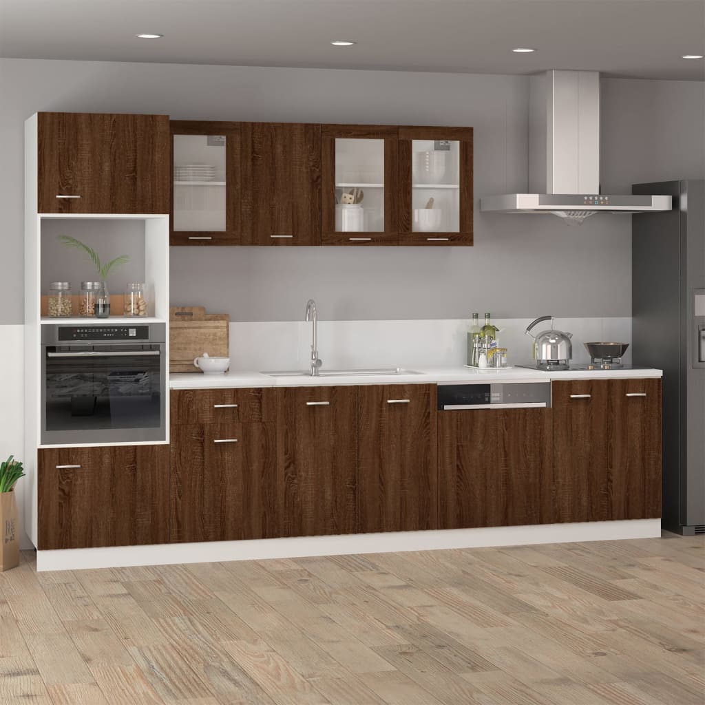 Hängeschrank Lyon Glas Braun Eichen-Optik 40x31x60 cm Holzwerkstoff