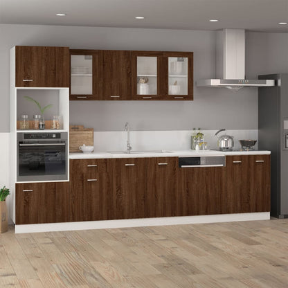 Hängeschrank Lyon Glas Braun Eichen-Optik 40x31x60 cm Holzwerkstoff