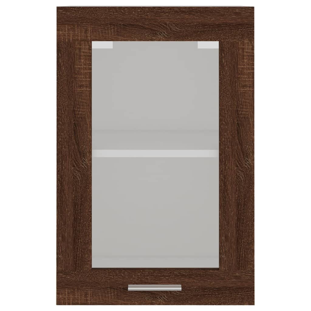 Hängeschrank Lyon Glas Braun Eichen-Optik 40x31x60 cm Holzwerkstoff