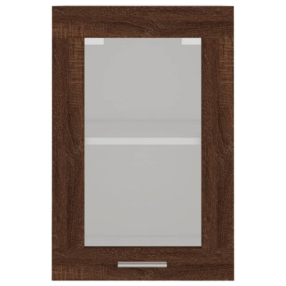 Hängeschrank Lyon Glas Braun Eichen-Optik 40x31x60 cm Holzwerkstoff
