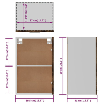 Hängeschrank Lyon Braun Eichen-Optik 39,5x31x60 cm Holzwerkstoff