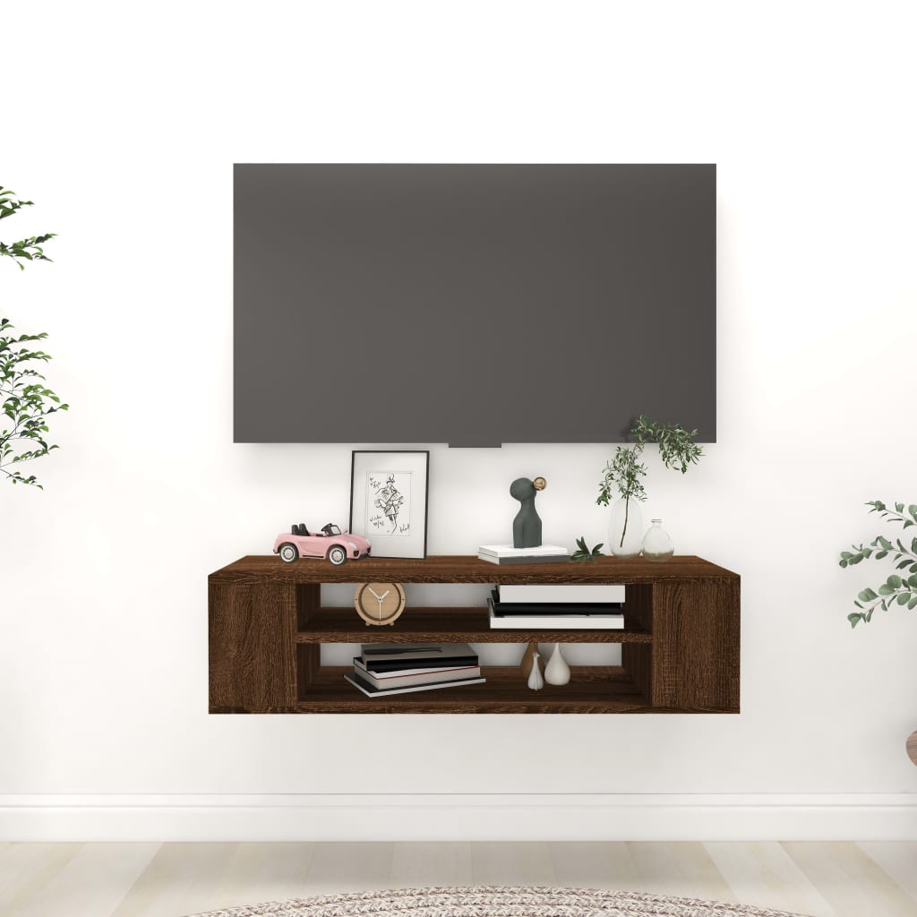 TV vægskab brun eg look 100x30x26,5 cm træmateriale
