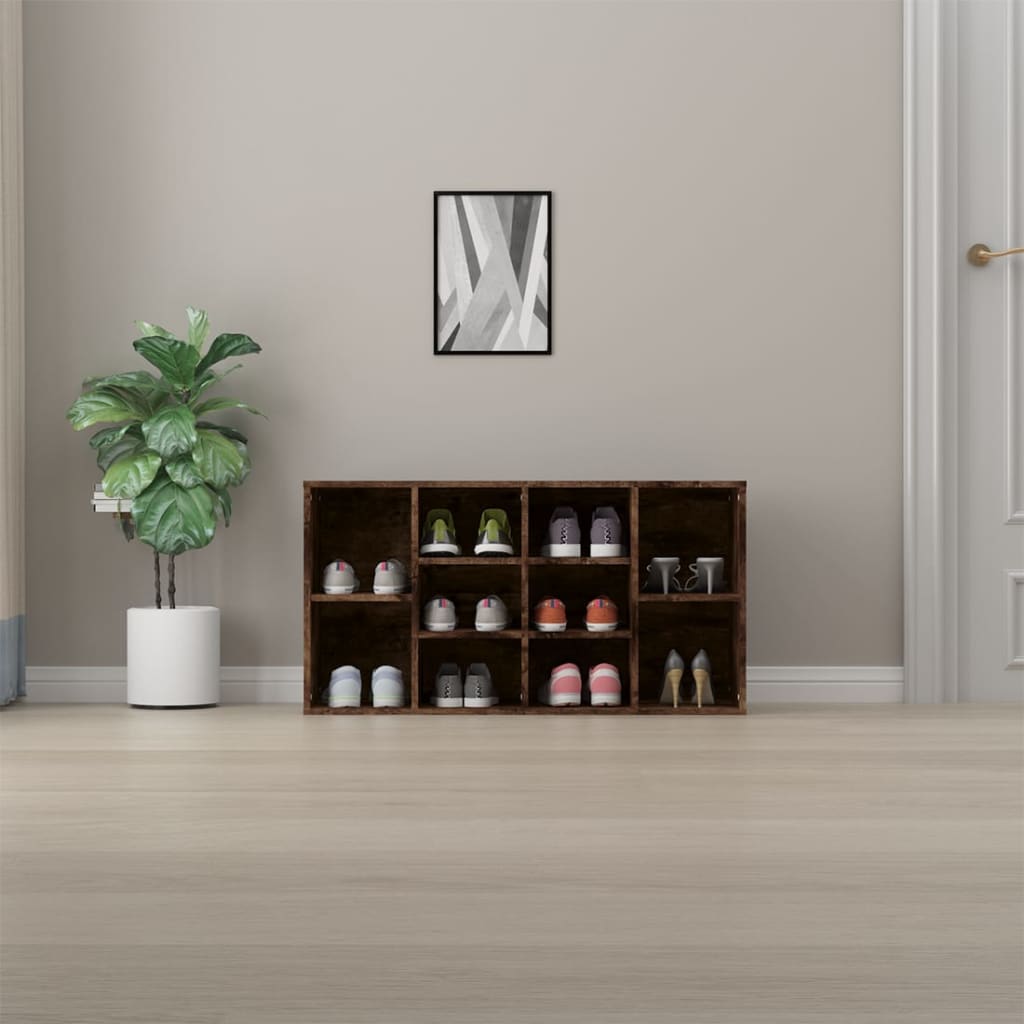 Schuhbank Räuchereiche 103x30x55 cm Holzwerkstoff