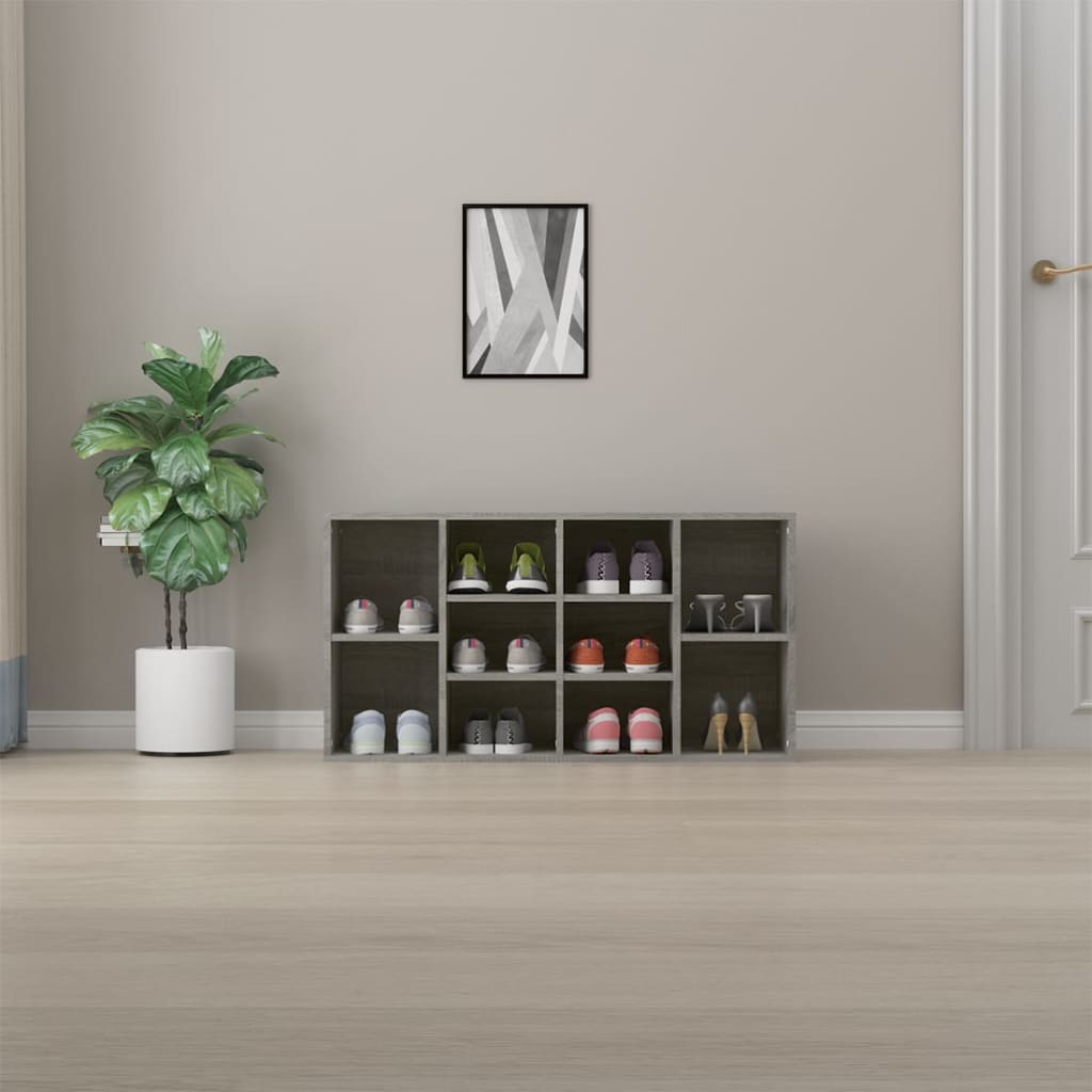 Schuhbank Grau Sonoma 103x30x55 cm Holzwerkstoff