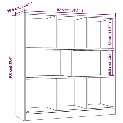 Bücherregal Grau Sonoma 97,5x29,5x100 cm Holzwerkstoff