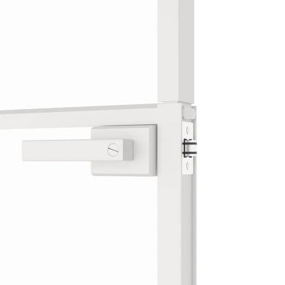 Innentür Weiß 93x201,5 cm Hartglas & Aluminium Schlank