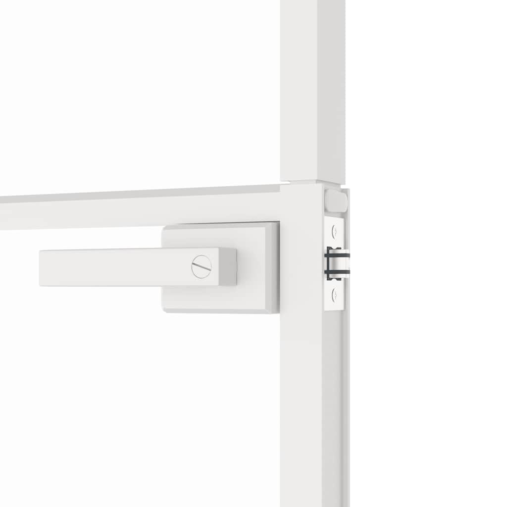 Innentür Weiß 102x201,5 cm Hartglas & Aluminium Schlank