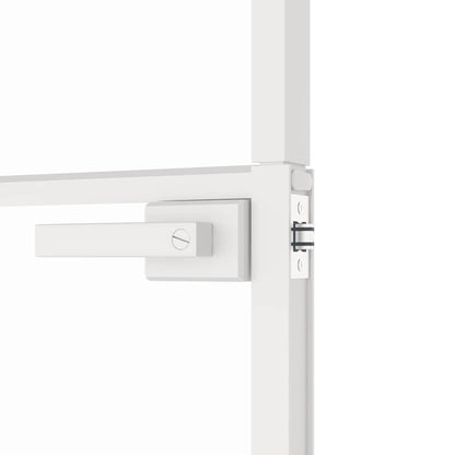 Innentür Weiß 102x201,5 cm Hartglas & Aluminium Schlank