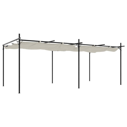 Pergola mit Schiebedach Creme 589x292x230 cm