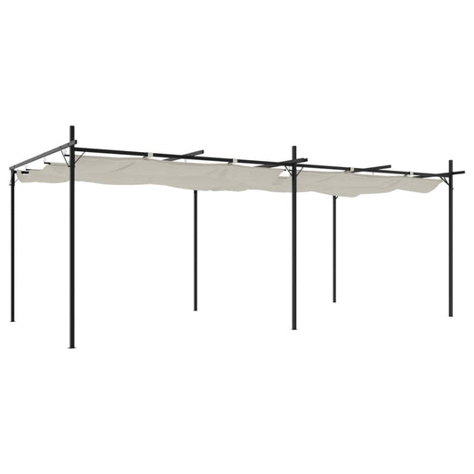Pergola mit Schiebedach Creme 589x292x230 cm
