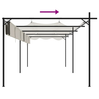 Pergola mit Schiebedach Creme 589x292x230 cm