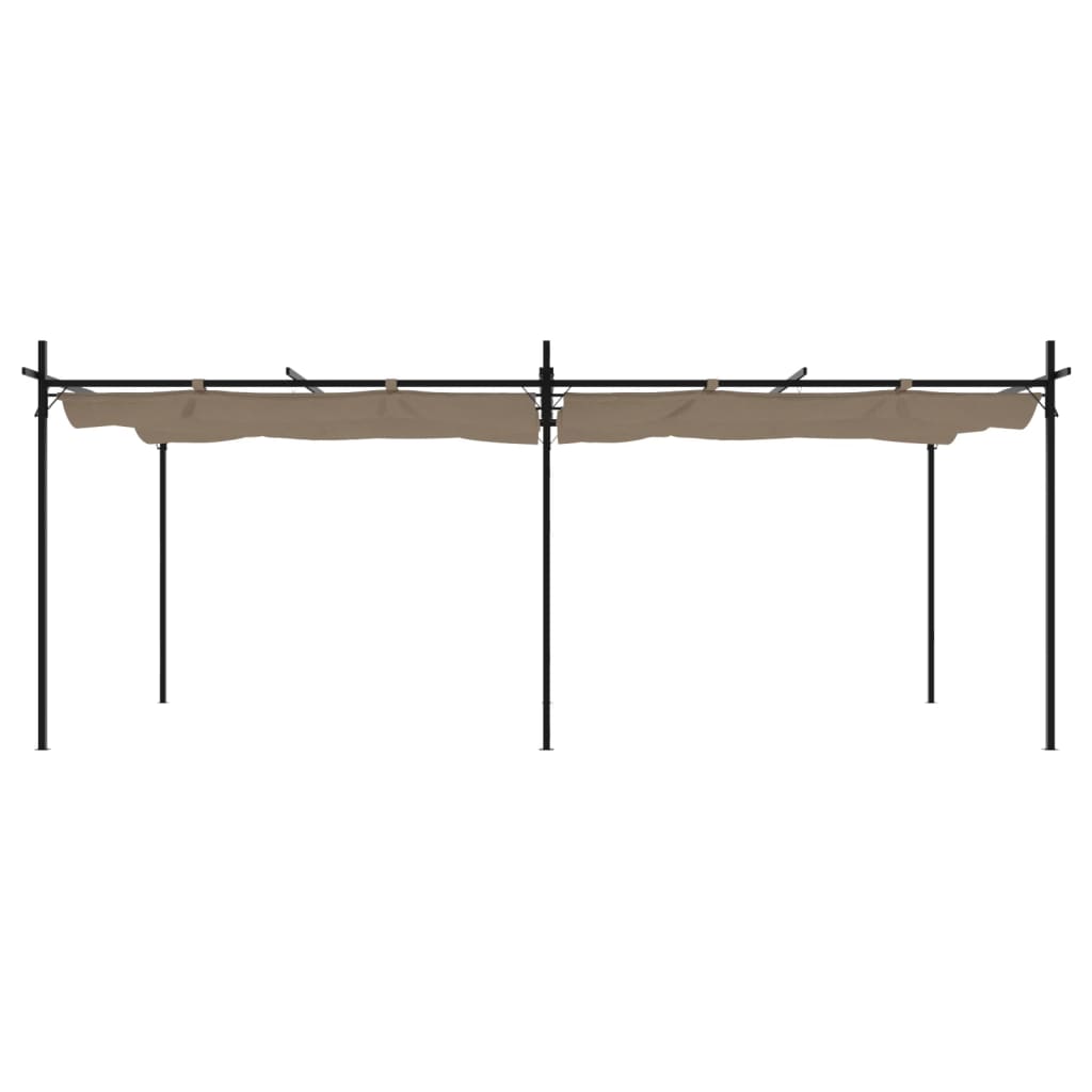 Pergola mit Schiebedach Taupe 589x292x230 cm