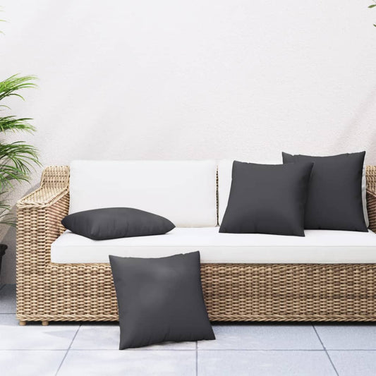 Sofakissen 4 Stk. Schwarz 50x50 cm Stoff