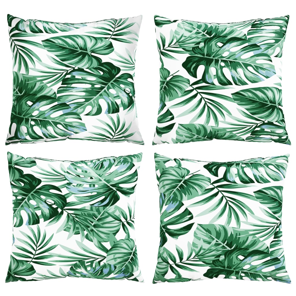 Sofakissen 4 Stk. Blattmuster 60x60 cm Stoff