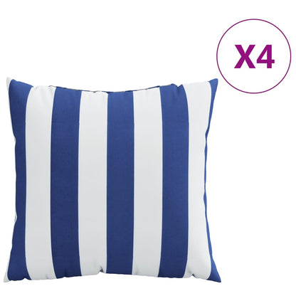 Zierkissen 4 Stk. Blau & Weiß Gestreift 60x60 cm Stoff