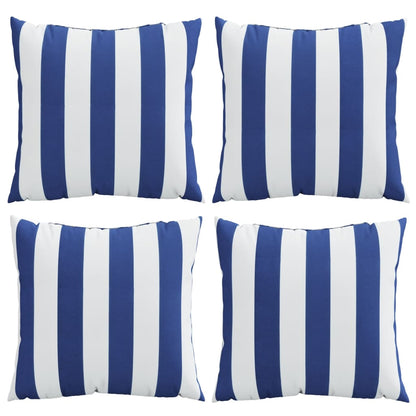 Zierkissen 4 Stk. Blau & Weiß Gestreift 60x60 cm Stoff