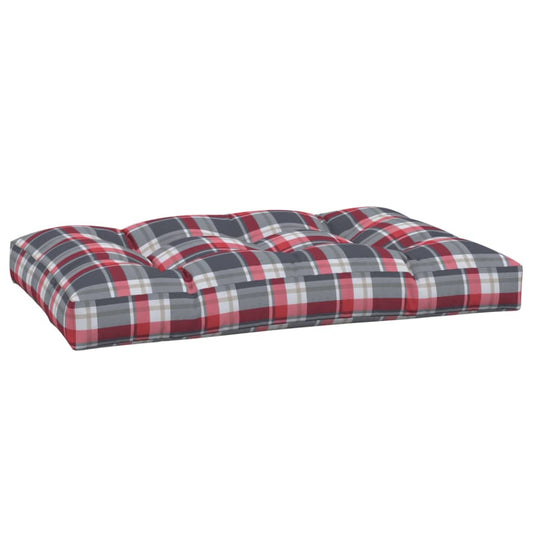 Palettenkissen Rot Karomuster 120x80x12 cm Stoff