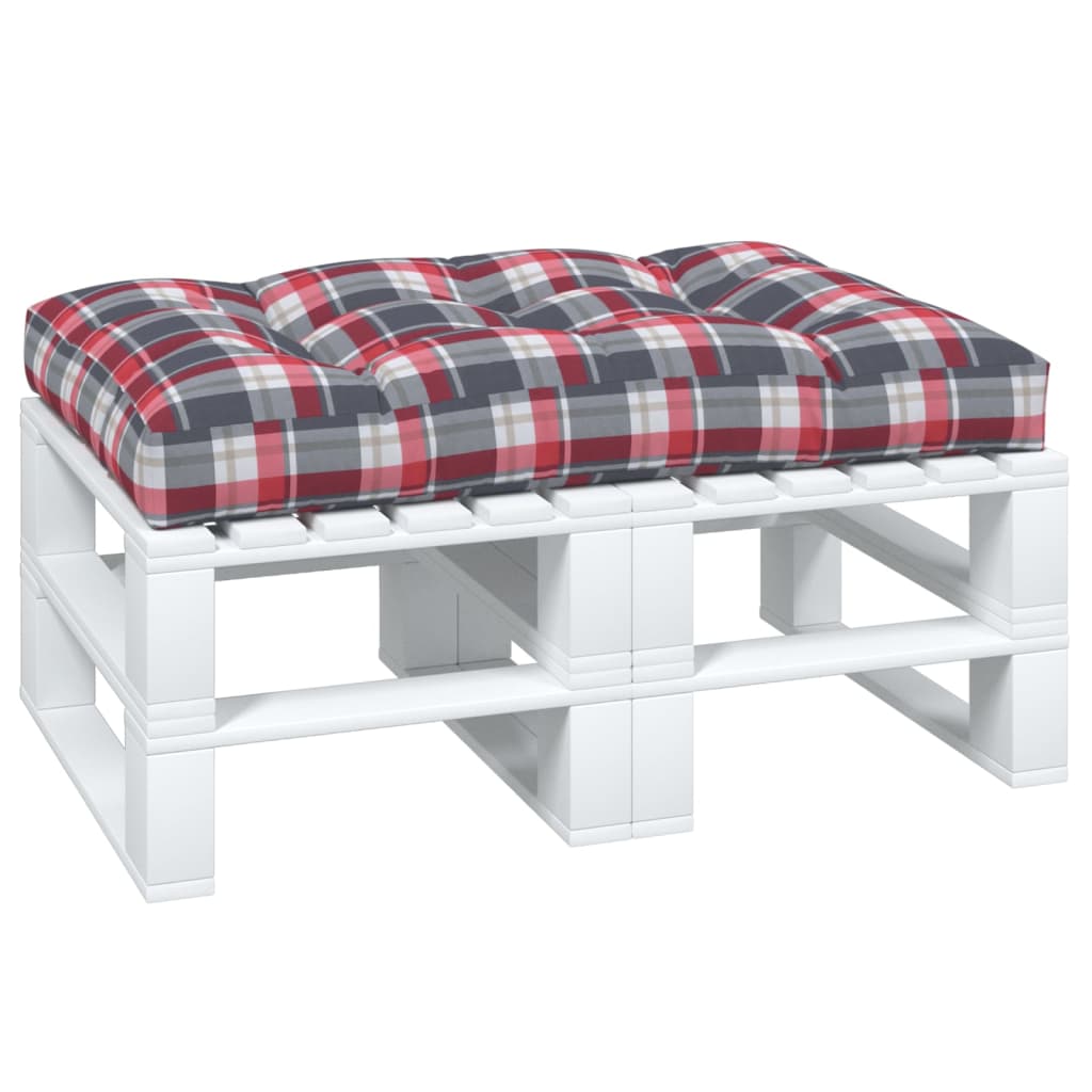 Palettenkissen Rot Karomuster 120x80x12 cm Stoff