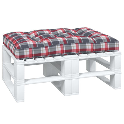 Palettenkissen Rot Karomuster 120x80x12 cm Stoff