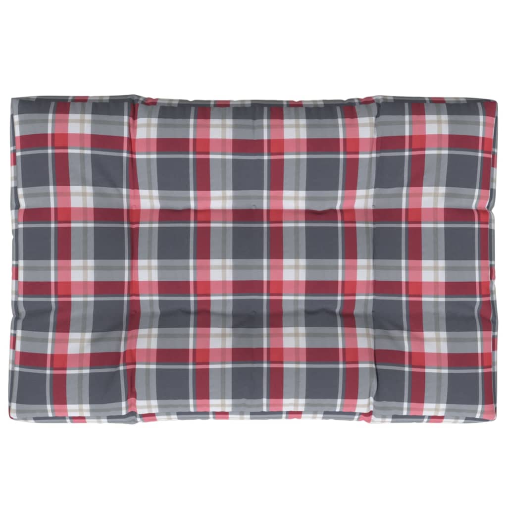 Palettenkissen Rot Karomuster 120x80x12 cm Stoff