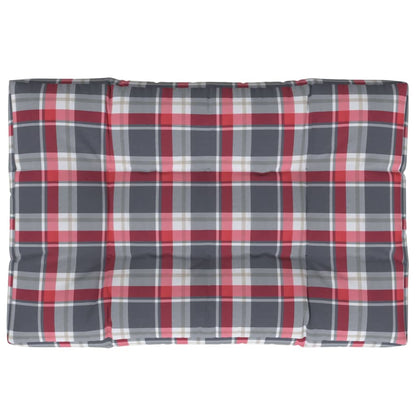 Palettenkissen Rot Karomuster 120x80x12 cm Stoff