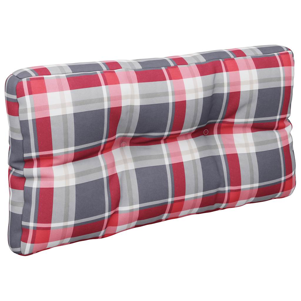 Palettenkissen Rot Karomuster 70x40x12 cm Stoff