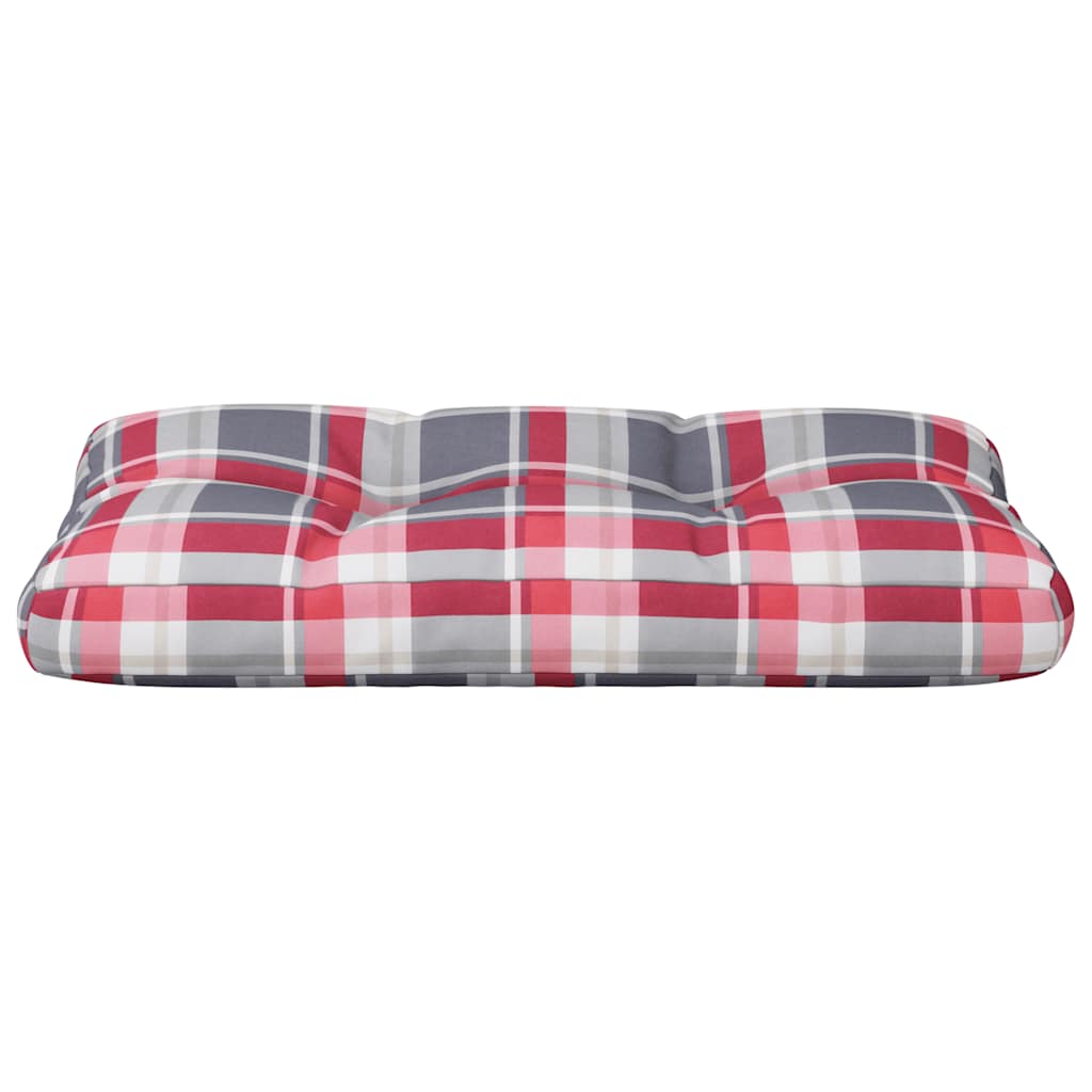 Palettenkissen Rot Karomuster 70x40x12 cm Stoff