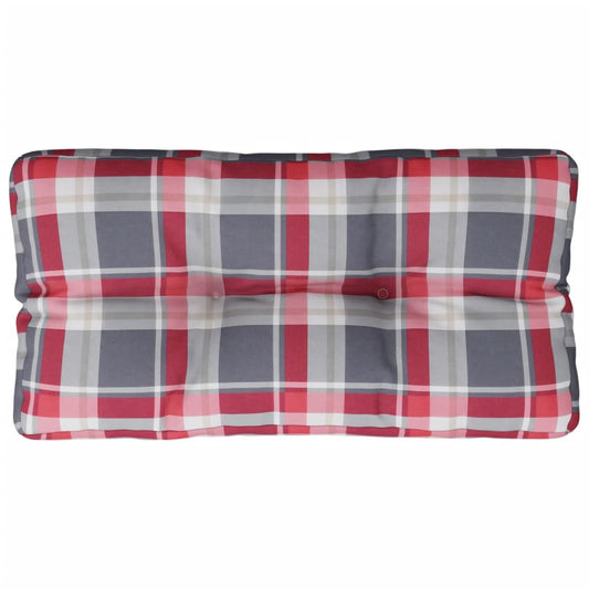Palettenkissen Rot Karomuster 80x40x12 cm Stoff