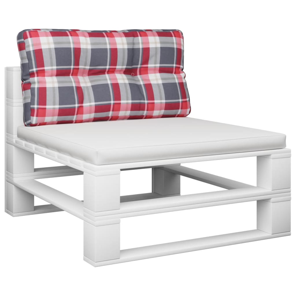 Palettenkissen Rot Karomuster 80x40x12 cm Stoff