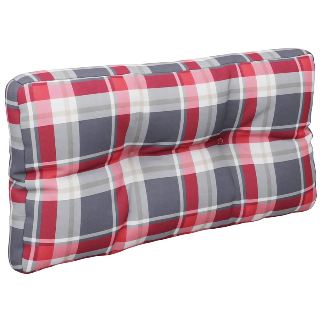 Palettenkissen Rot Karomuster 80x40x12 cm Stoff