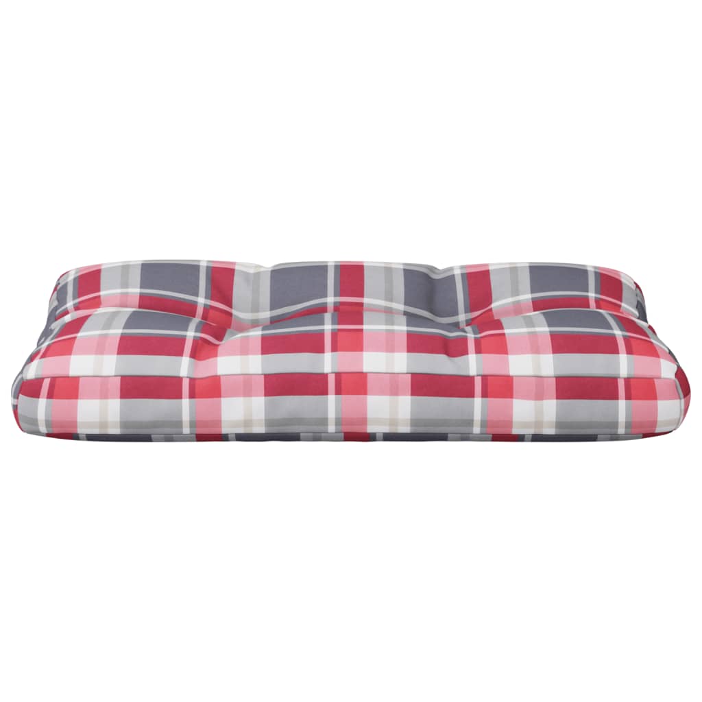 Palettenkissen Rot Karomuster 80x40x12 cm Stoff