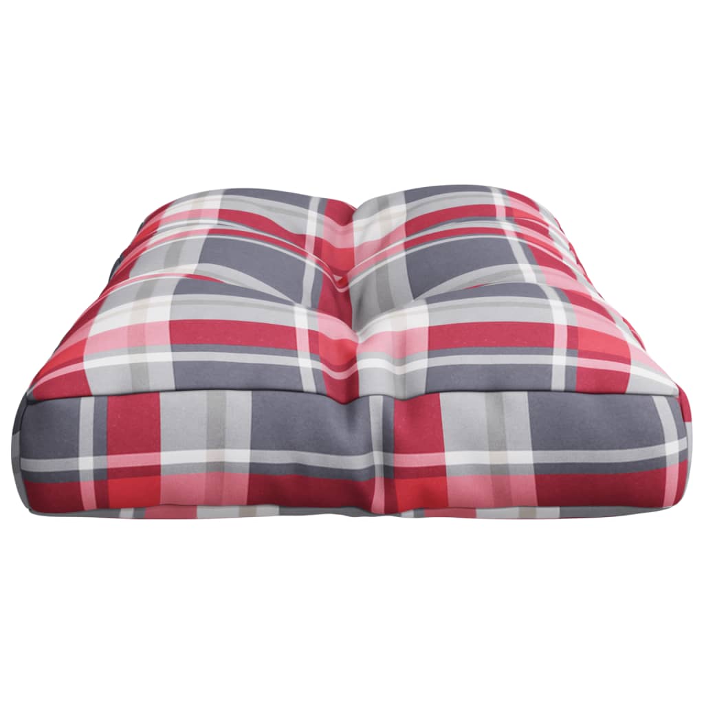 Palettenkissen Rot Karomuster 80x40x12 cm Stoff