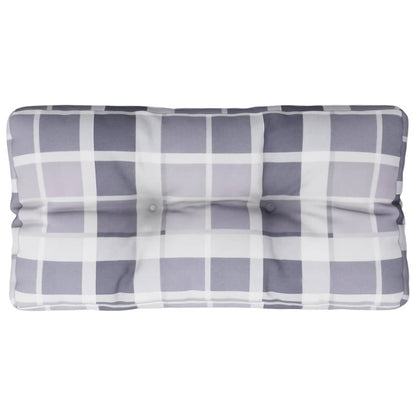 Palettenkissen Grau Karomuster 80x40x12 cm Stoff