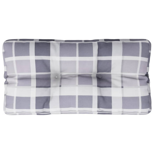 Palettenkissen Grau Karomuster 80x40x12 cm Stoff