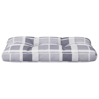 Palettenkissen Grau Karomuster 80x40x12 cm Stoff