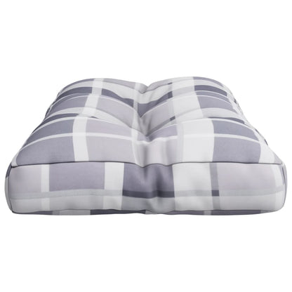 Palettenkissen Grau Karomuster 80x40x12 cm Stoff